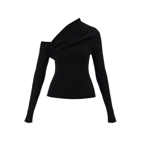 Elegant Asymmetrical One-Shoulder Sweater - Picture 1 of 4